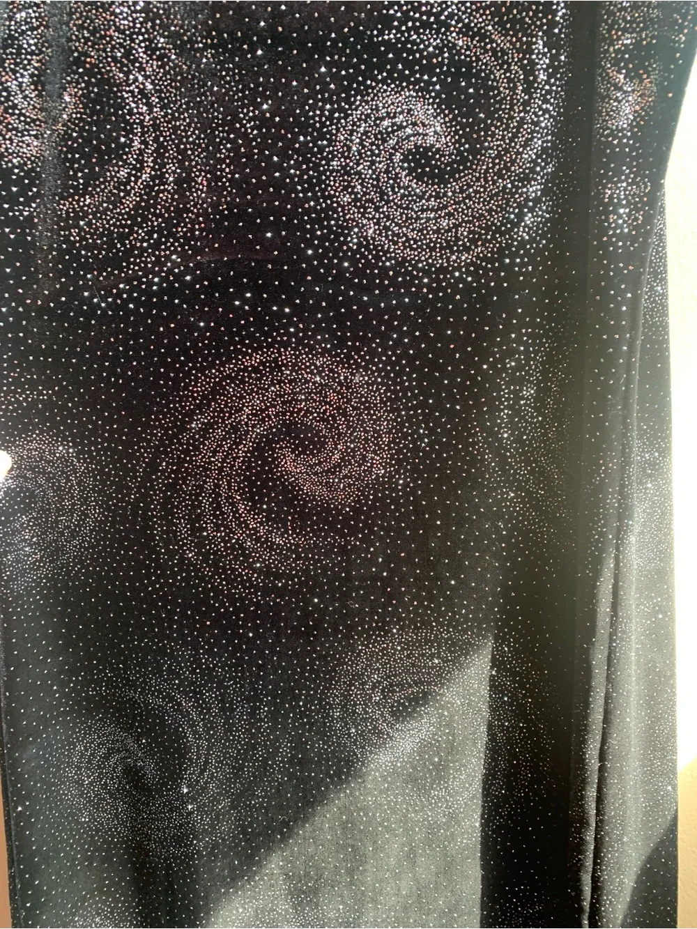 Vintage Limited Too Teen Girls Juniors Black Sparkle Velour Midi Slip Dress - 5J